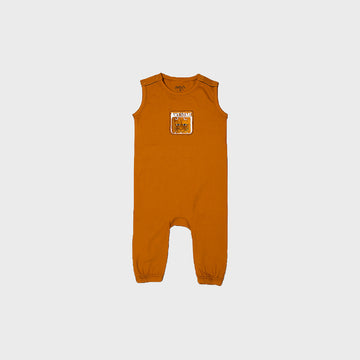 BROWN AWESOME PRINT HALF BODY ROMPER